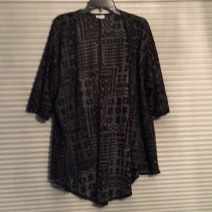 LuLaRoe Lindsay cardigan small black and gray